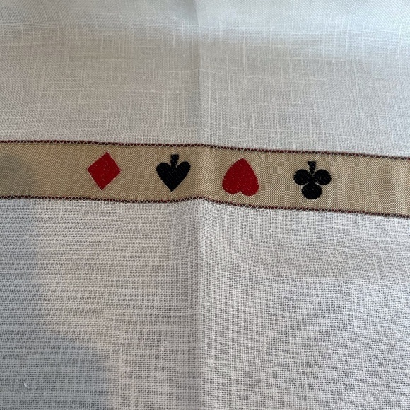 Vintage Card Themed Linen Tablecloth for a Card-Table - Picture 7 of 15